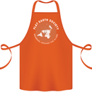 Flat Earth Society Members Around the Globe Cotton Apron 100% Organic Orange