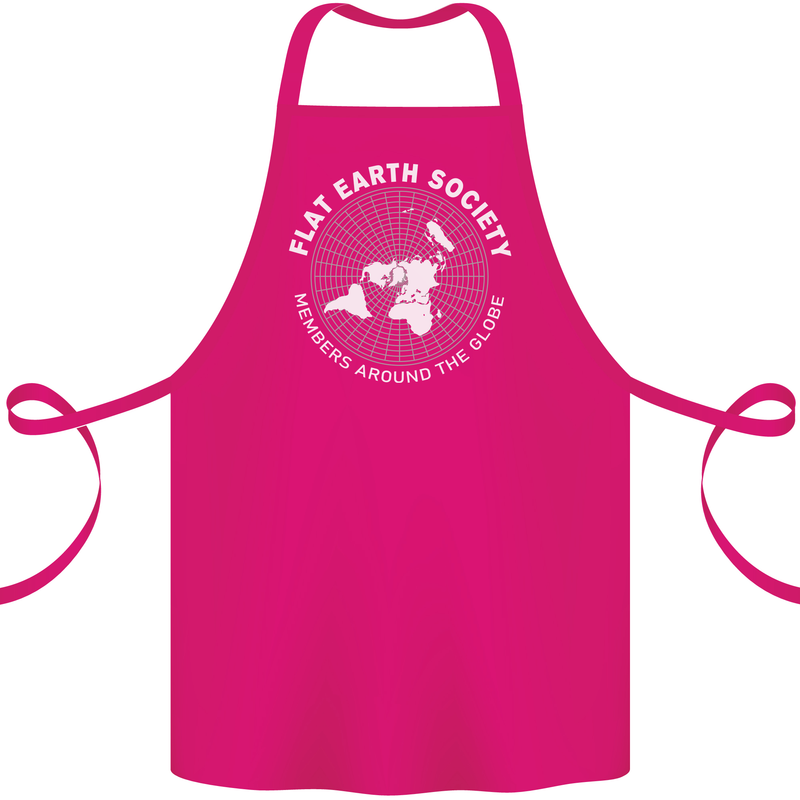 Flat Earth Society Members Around the Globe Cotton Apron 100% Organic Pink