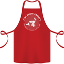 Flat Earth Society Members Around the Globe Cotton Apron 100% Organic Red