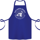 Flat Earth Society Members Around the Globe Cotton Apron 100% Organic Royal Blue