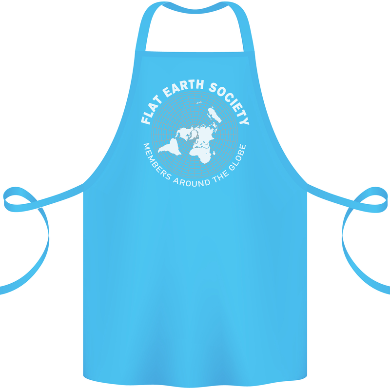 Flat Earth Society Members Around the Globe Cotton Apron 100% Organic Turquoise