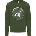 Flat Earth Society Members Around the Globe Kids Sweatshirt Jumper Forest Green