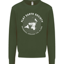 Flat Earth Society Members Around the Globe Kids Sweatshirt Jumper Forest Green