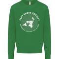 Flat Earth Society Members Around the Globe Kids Sweatshirt Jumper Irish Green