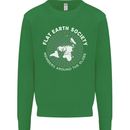 Flat Earth Society Members Around the Globe Kids Sweatshirt Jumper Irish Green