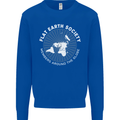 Flat Earth Society Members Around the Globe Kids Sweatshirt Jumper Royal Blue