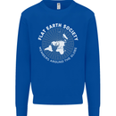 Flat Earth Society Members Around the Globe Kids Sweatshirt Jumper Royal Blue