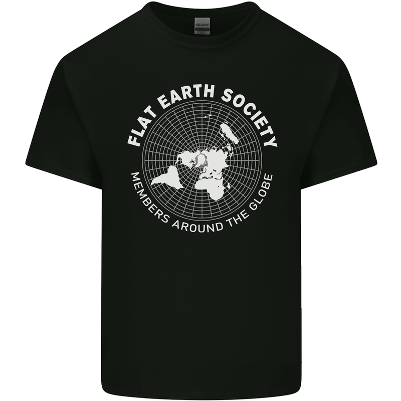 Flat Earth Society Members Around the Globe Kids T-Shirt Childrens Black