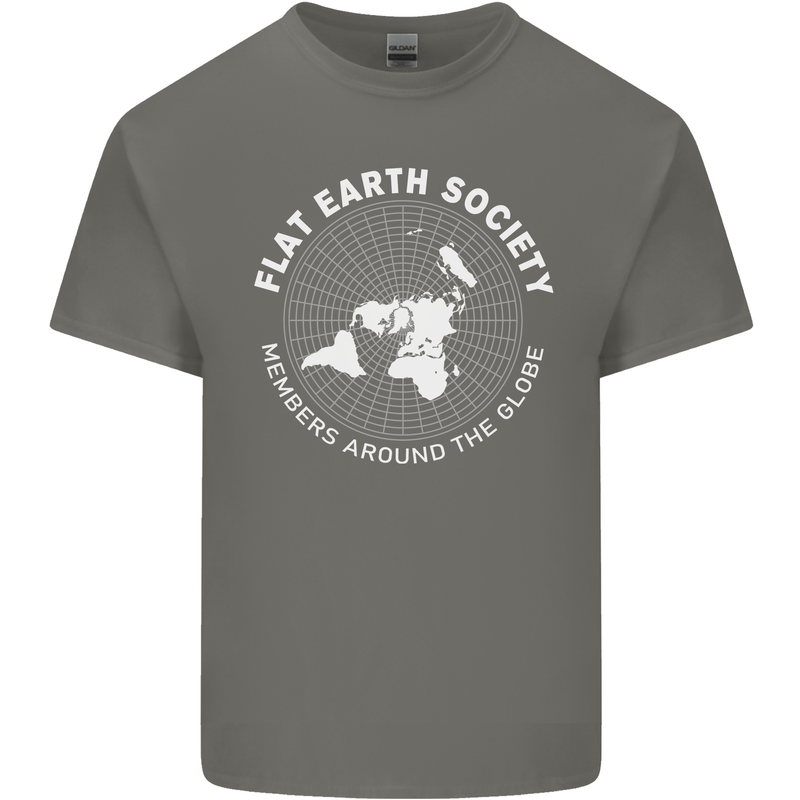 Flat Earth Society Members Around the Globe Kids T-Shirt Childrens Charcoal