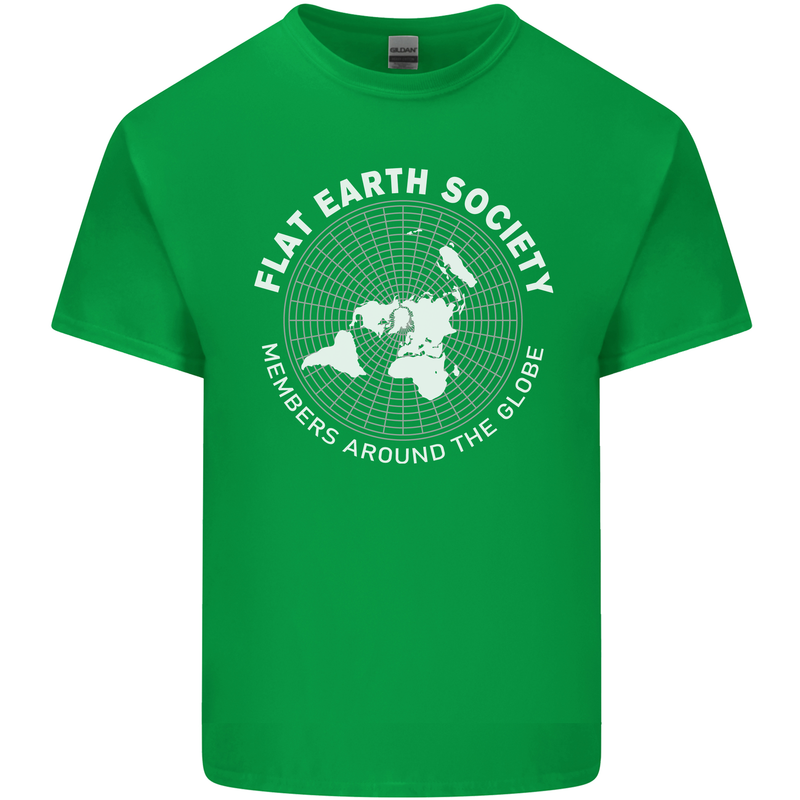 Flat Earth Society Members Around the Globe Kids T-Shirt Childrens Irish Green