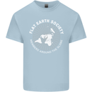 Flat Earth Society Members Around the Globe Kids T-Shirt Childrens Light Blue
