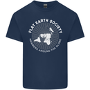 Flat Earth Society Members Around the Globe Kids T-Shirt Childrens Navy Blue
