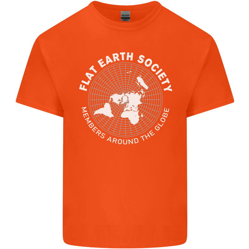 Flat Earth Society Members Around the Globe Kids T-Shirt Childrens Orange
