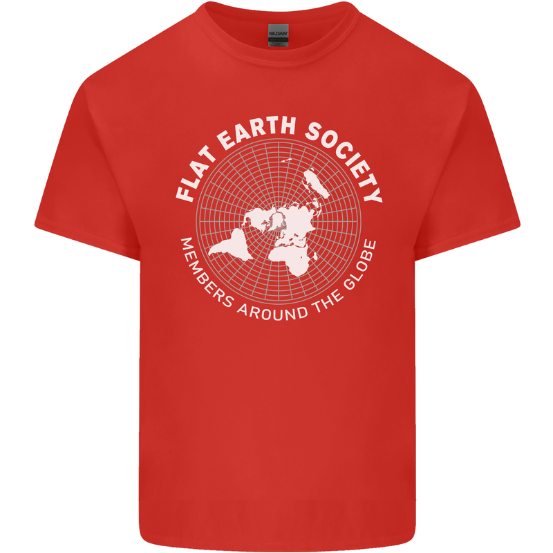 Flat Earth Society Members Around the Globe Kids T-Shirt Childrens Red