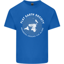 Flat Earth Society Members Around the Globe Kids T-Shirt Childrens Royal Blue