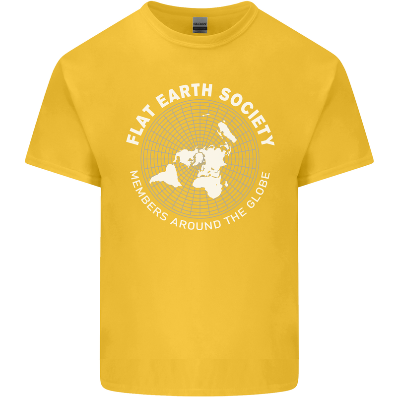Flat Earth Society Members Around the Globe Kids T-Shirt Childrens Yellow