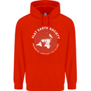 Flat Earth Society Members Around the Globe Mens 80% Cotton Hoodie Bright Red
