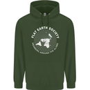 Flat Earth Society Members Around the Globe Mens 80% Cotton Hoodie Forest Green