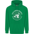 Flat Earth Society Members Around the Globe Mens 80% Cotton Hoodie Irish Green