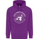 Flat Earth Society Members Around the Globe Mens 80% Cotton Hoodie Purple
