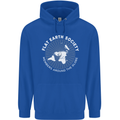Flat Earth Society Members Around the Globe Mens 80% Cotton Hoodie Royal Blue