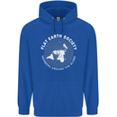 Flat Earth Society Members Around the Globe Mens 80% Cotton Hoodie Royal Blue
