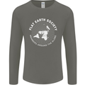 Flat Earth Society Members Around the Globe Mens Long Sleeve T-Shirt Charcoal