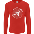 Flat Earth Society Members Around the Globe Mens Long Sleeve T-Shirt Red