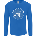 Flat Earth Society Members Around the Globe Mens Long Sleeve T-Shirt Royal Blue