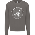 Flat Earth Society Members Around the Globe Mens Sweatshirt Jumper Charcoal