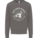 Flat Earth Society Members Around the Globe Mens Sweatshirt Jumper Charcoal