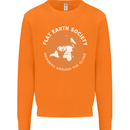 Flat Earth Society Members Around the Globe Mens Sweatshirt Jumper Orange