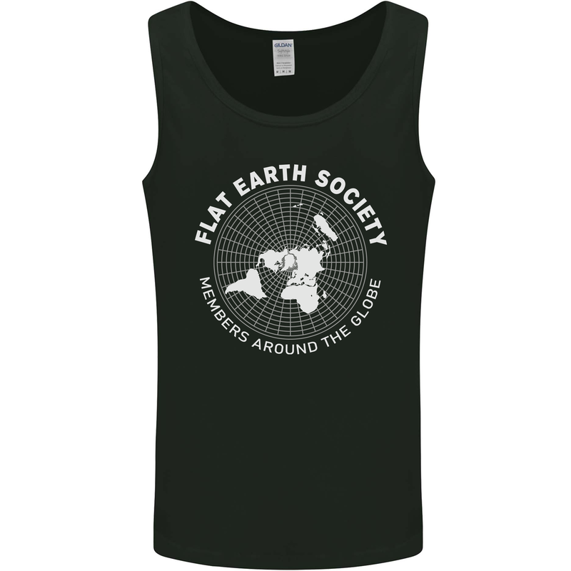 Flat Earth Society Members Around the Globe Mens Vest Tank Top Black