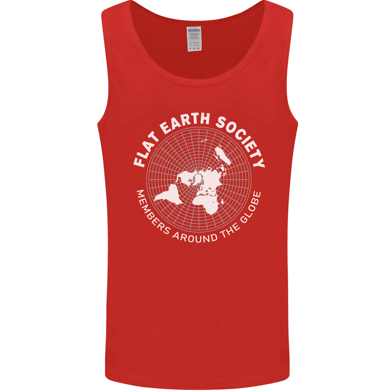 Flat Earth Society Members Around the Globe Mens Vest Tank Top Red