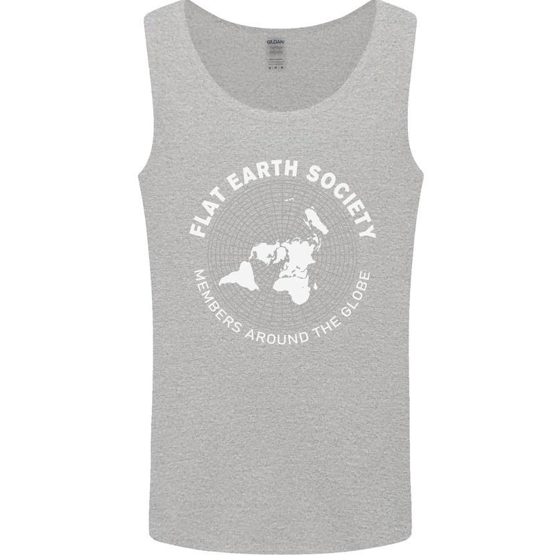 Flat Earth Society Members Around the Globe Mens Vest Tank Top Sports Grey