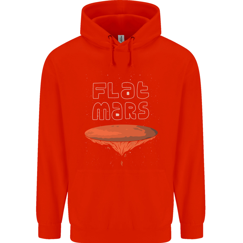 Flat Planet Mars Childrens Kids Hoodie Bright Red