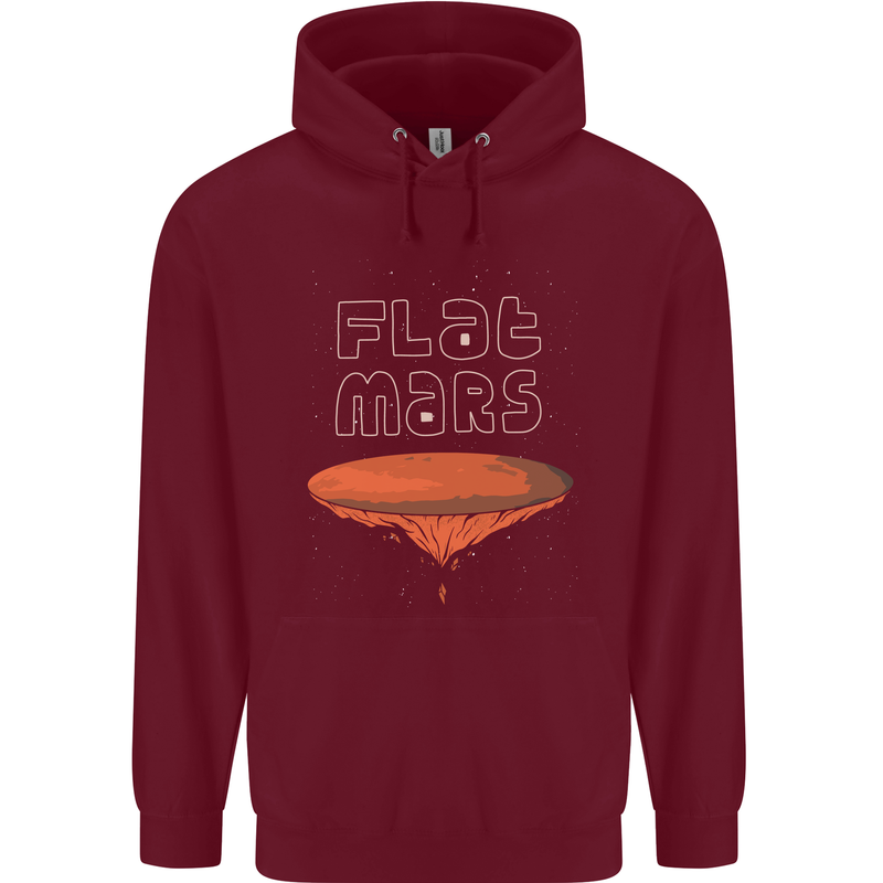 Flat Planet Mars Childrens Kids Hoodie Maroon