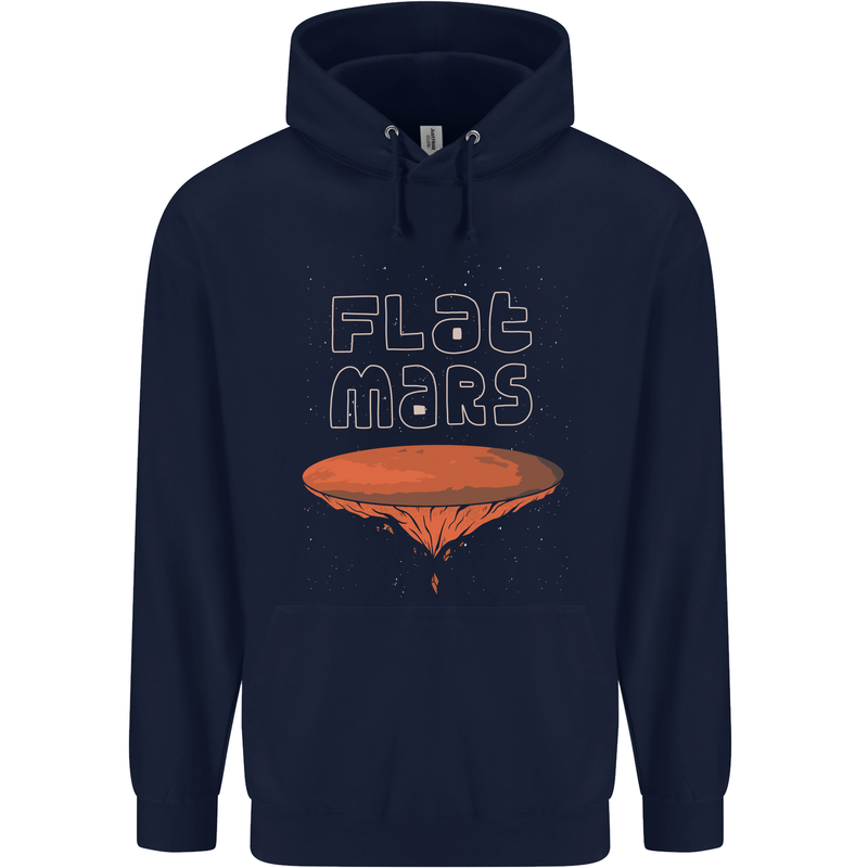 Flat Planet Mars Childrens Kids Hoodie Navy Blue