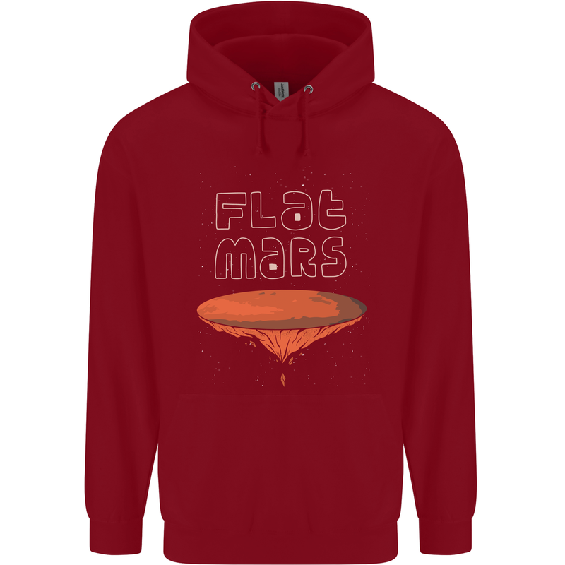 Flat Planet Mars Childrens Kids Hoodie Red