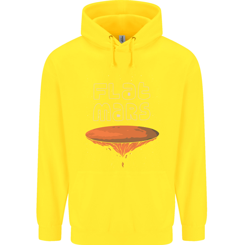 Flat Planet Mars Childrens Kids Hoodie Yellow