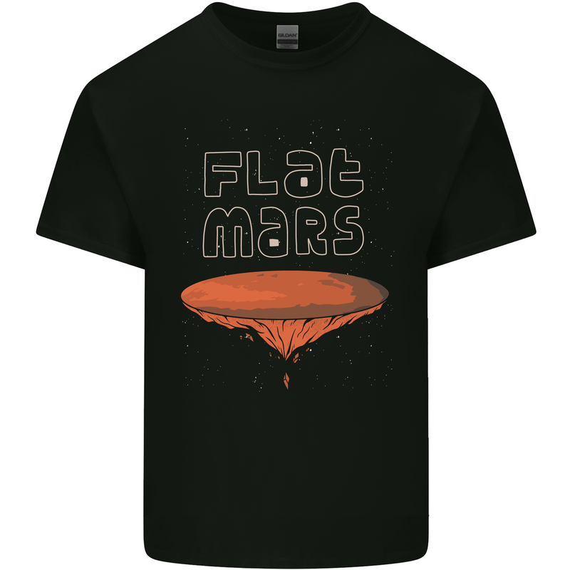 Flat Planet Mars Kids T-Shirt Childrens Black