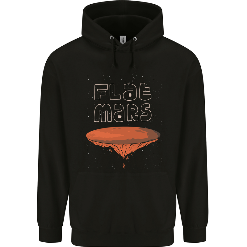 Flat Planet Mars Mens 80% Cotton Hoodie Black