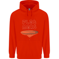 Flat Planet Mars Mens 80% Cotton Hoodie Bright Red
