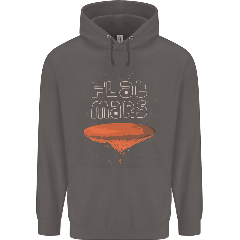 Flat Planet Mars Mens 80% Cotton Hoodie Charcoal