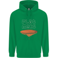 Flat Planet Mars Mens 80% Cotton Hoodie Irish Green
