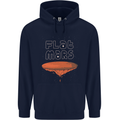 Flat Planet Mars Mens 80% Cotton Hoodie Navy Blue