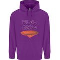Flat Planet Mars Mens 80% Cotton Hoodie Purple