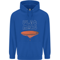 Flat Planet Mars Mens 80% Cotton Hoodie Royal Blue