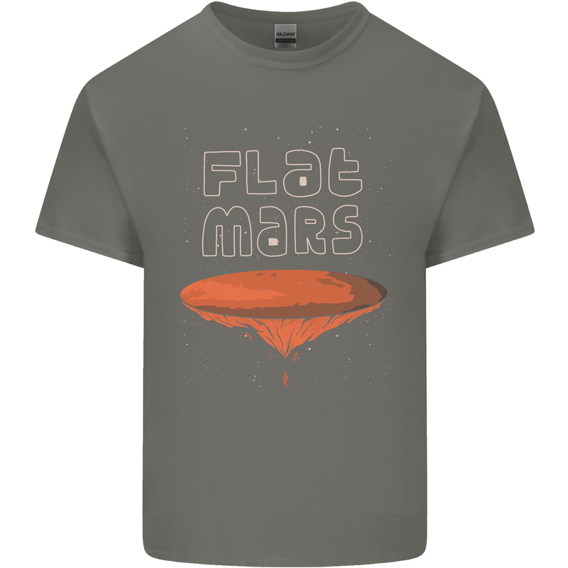 Flat Planet Mars Mens Cotton T-Shirt Tee Top Charcoal