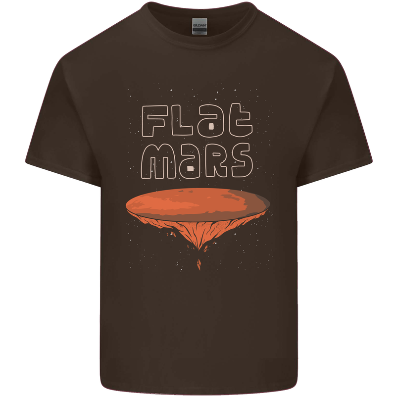 Flat Planet Mars Mens Cotton T-Shirt Tee Top Dark Chocolate